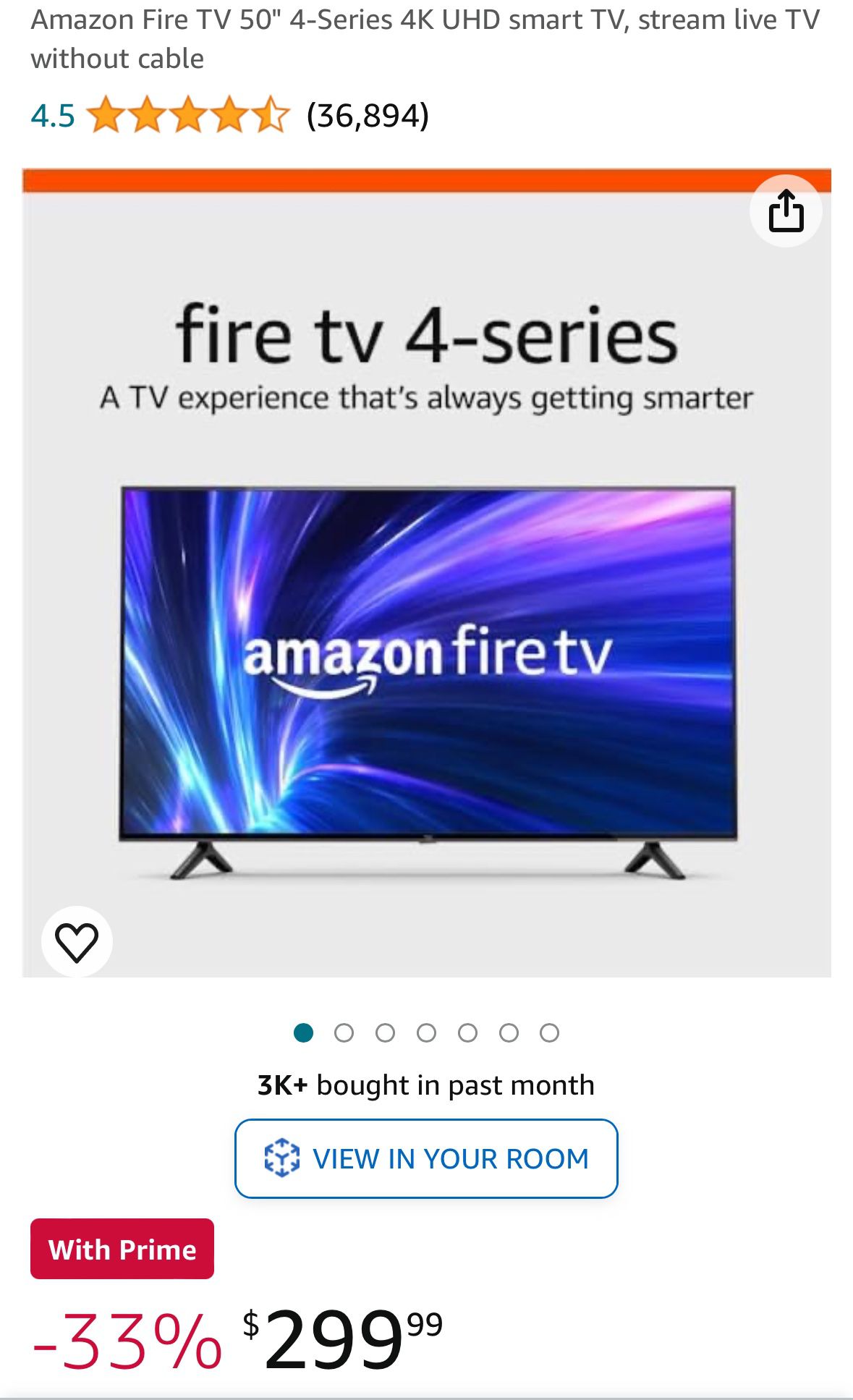 Amazon Fire TV 50” 4k tv - Brand new