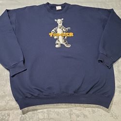 Disney Store Vintage 90's Tigger Crewneck Sweatshirt Navy Size XL
