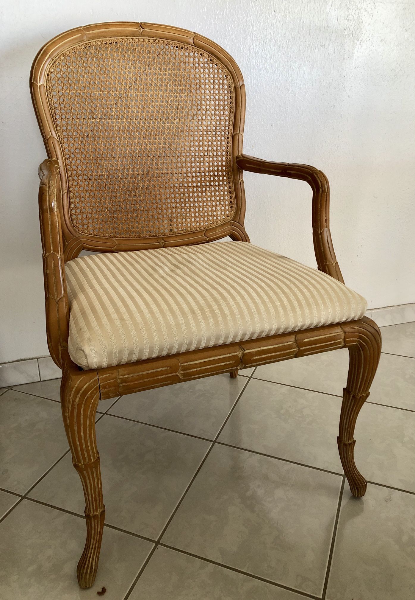 Pair Of Dining Room Armchairs -Balinese Wooden With Cushioned Seats