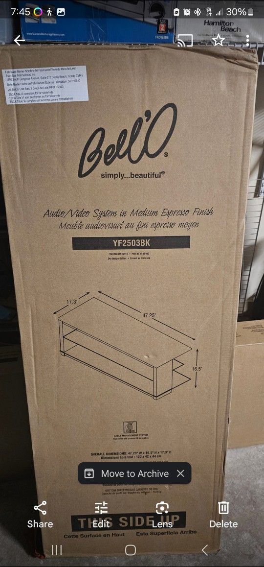 Bell'o TV Stand