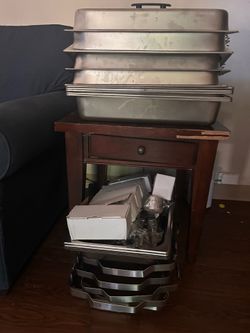 Stainless steel serving trays