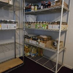 Metal storage shelves 