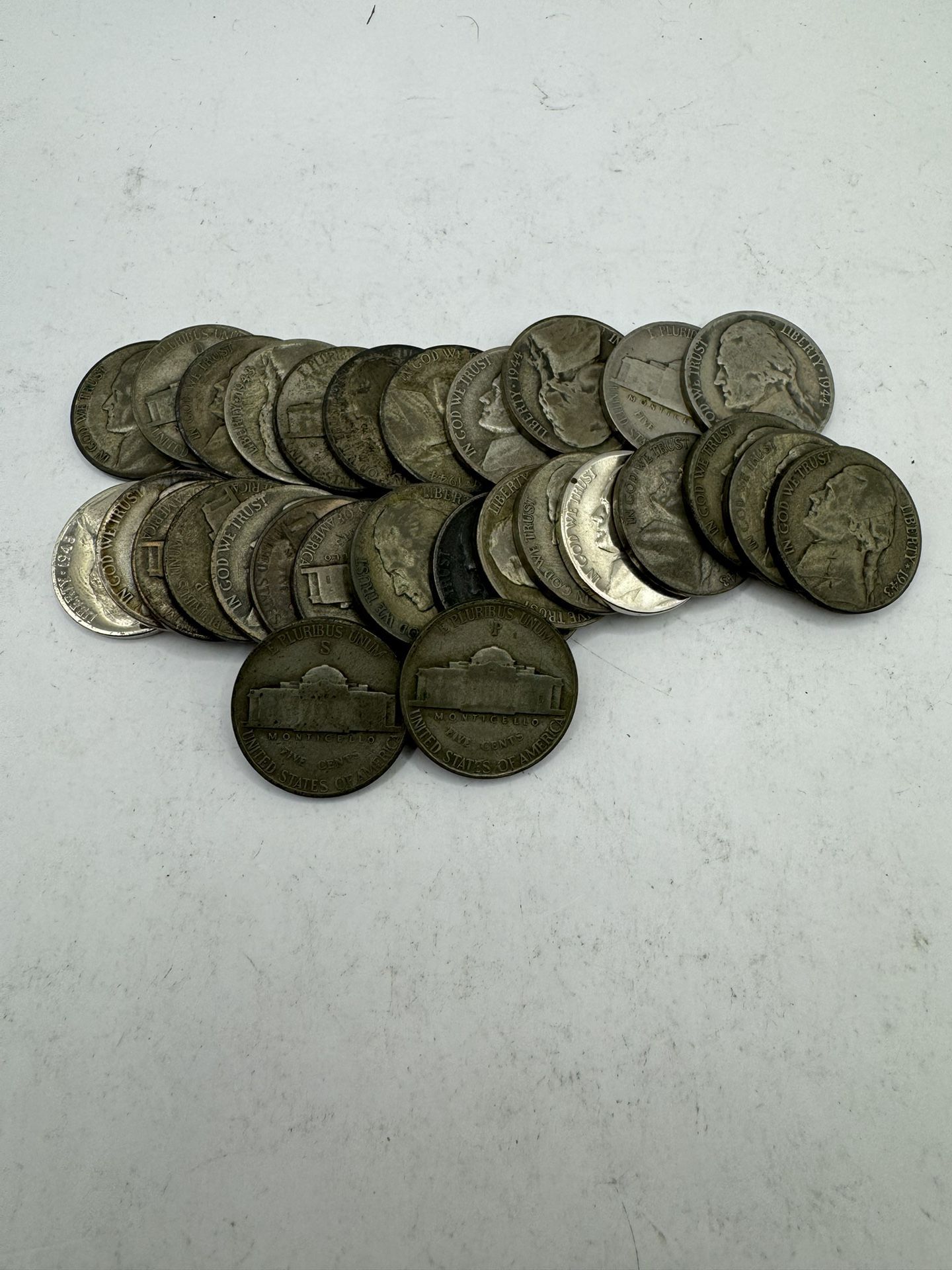30 Silver War Nickels Coins From 1942 To 1945 For Silver Melt Value