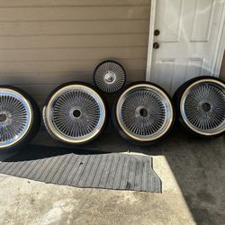 22ing Wire Wheel And Real Vogue tires With The matching steering wheel