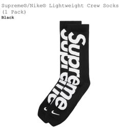 Supreme x Nike Lightweight Socks (Sz. Mens 10-11.5) *1 Pair