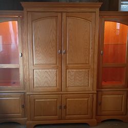 Beautiful 3Pc Lighted Wall Unit/Entertainment Center 
