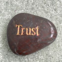 Engraved Inspirational Stone With The Word Trust On It 2“ X 1.75“ X .6”