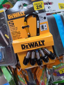 DeWalt 5pc carabiner key ring bit holder,New, Financing Available