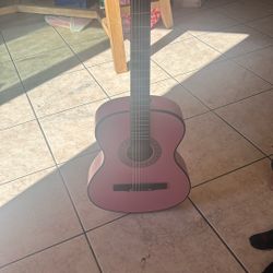 Pink Acoustic Guitar 