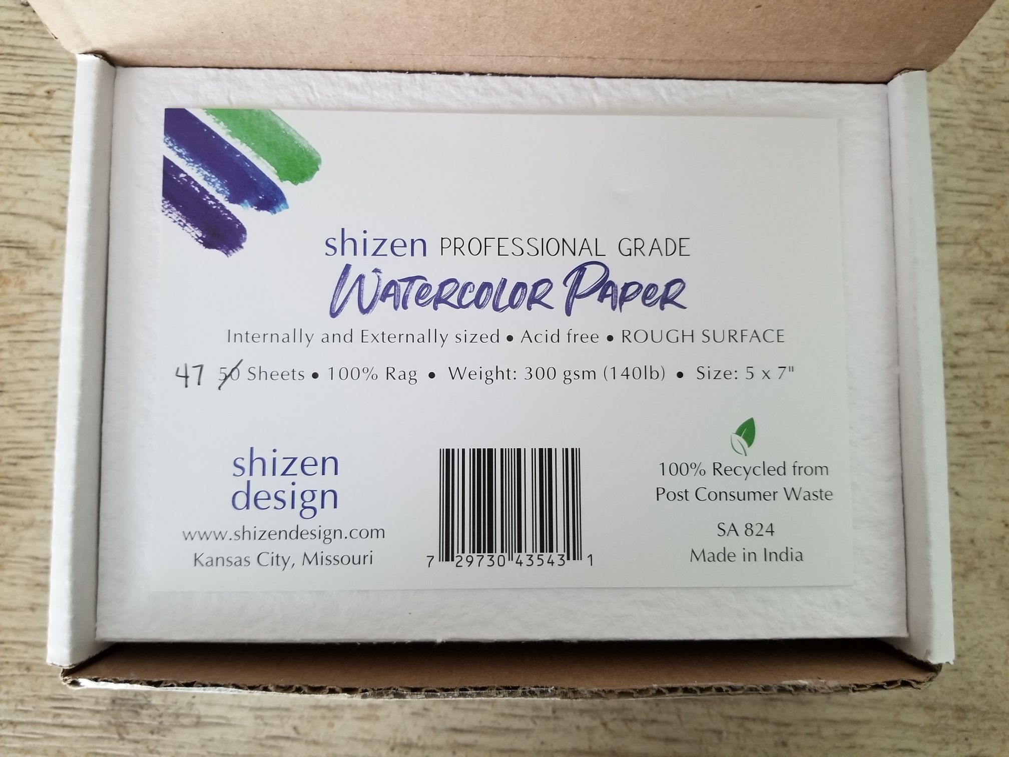 5x7” Professional Grade Rough Surface Watercolor Paper (47 Sheets)