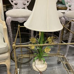 Pair of Vintage Italian Tole Lamps 