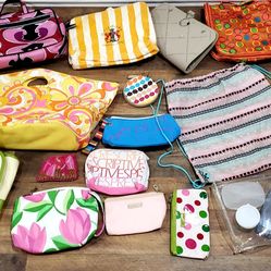 15 Makeup & Travel Bags SELLING TOGETHER 