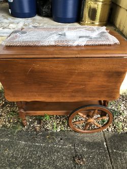 Vintage Cherry Wheel Barrel, Style End Table