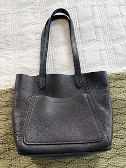 NEW PORTLAND LEATHER Black Leather Tote Bag