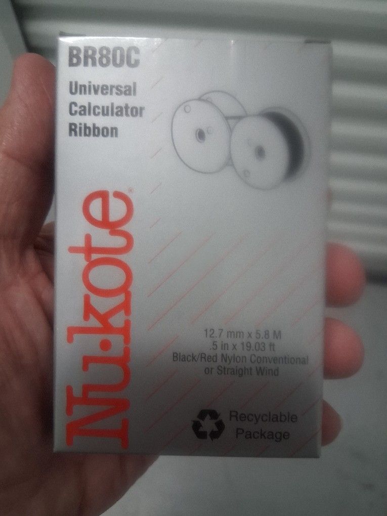NEW, BOX OF 6, "NU - KOTE",  BR80C UNIVERSALE CALCULATOR RIBBON, GREAT BUY!!!