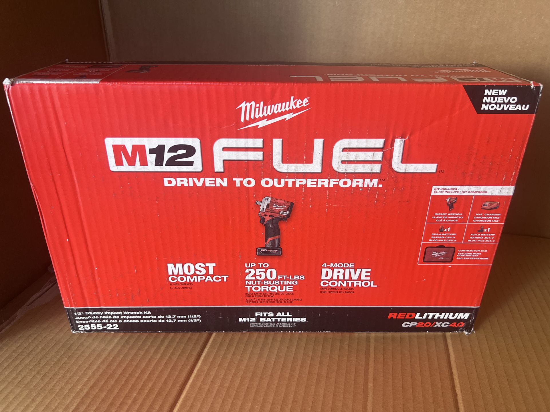 M12 Fuel Milwaukee 1/2” Impact Wrench Kit
