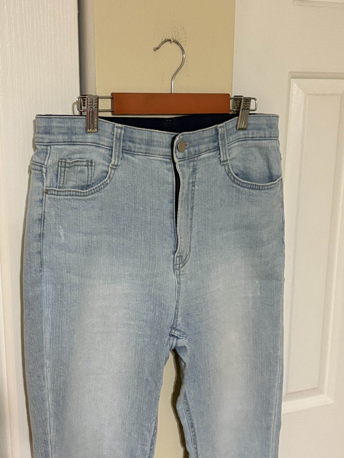 Beautiful 174 High Wasted Bootcut Denim Pants, Light Blue