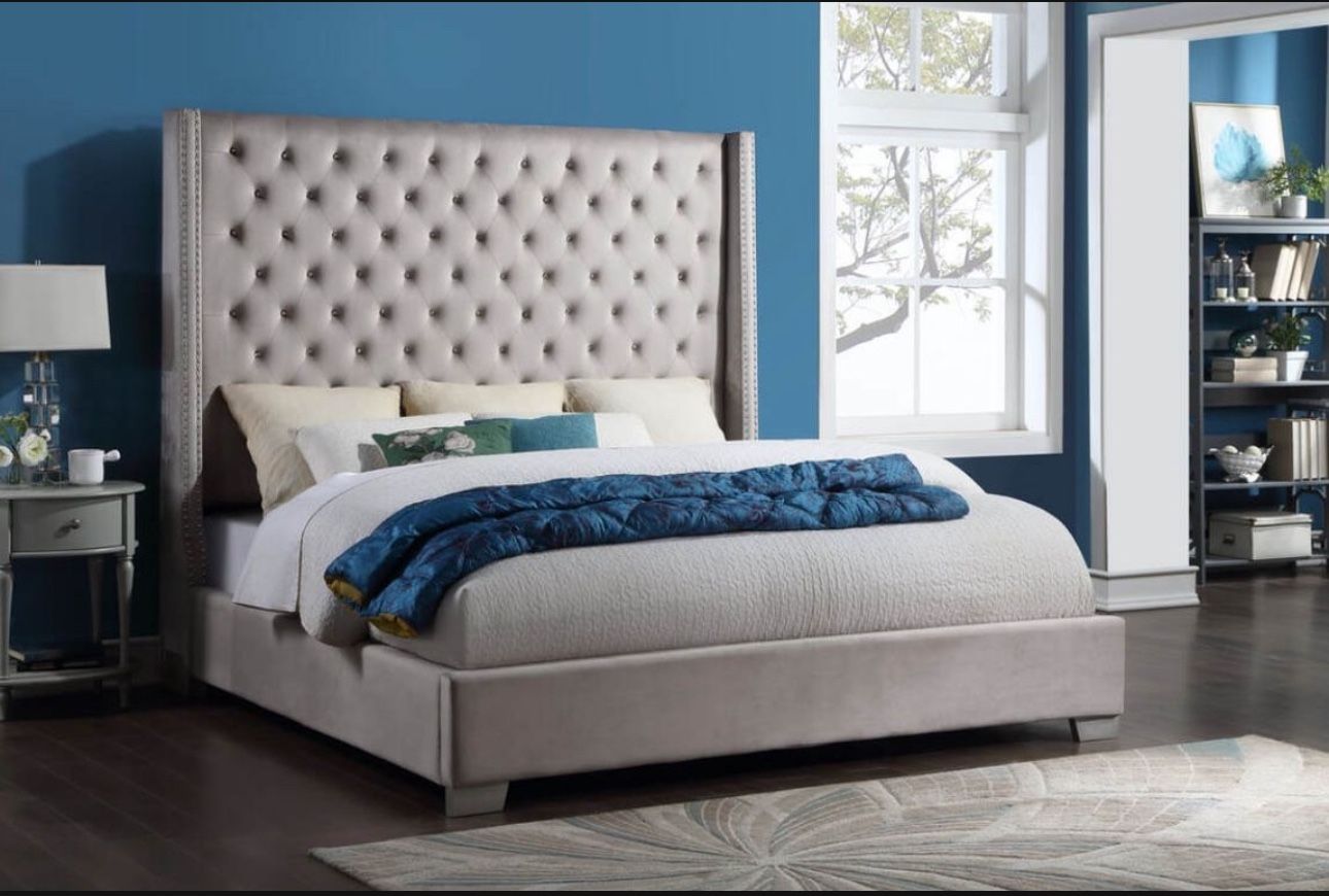 NEW QUEEN AND KING SIZE BED WITH MATTRESS AND BOXSPRING INCLUDING FREE DELIVERY- BEDROOM FURNITURE SECTIONAL SOFA