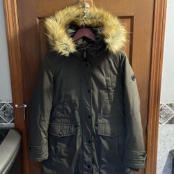 Size M Michael Kors  Faux Fur Hooded Coat