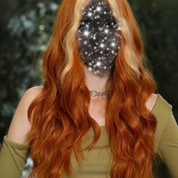 22 Inch Orange Gradient Curly Big Wave Synthetic Wig