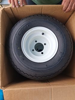 Paquete de 4 neumáticos para carrito de golf de 18 x 8.50-8 con conjunto de rueda, cubo central de 4 lengüetas de 4 pulgadas, compatibles con Club Car