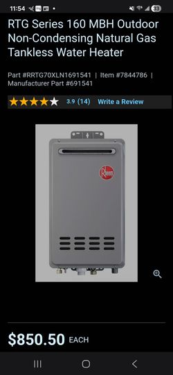 New Rheem Tankless Water Heater