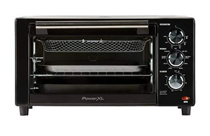 PowerXL Air Fryer Grill 8 in 1 Roast, Bake, Rotisserie, Electric Indoor Grill (6 Piece Accessory Pack), Black