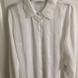 Beautiful White Dress Blouse Never Used With Tags