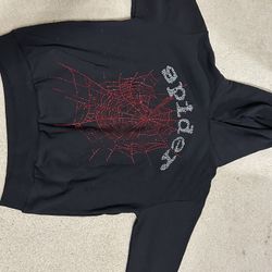 black and red spider hoodie size M