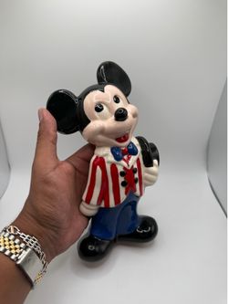 Vintage Disney Ceramic Mickey Conductor Outfit Statue