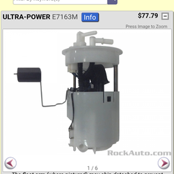 Fuel pump assembly from Rock Auto.
