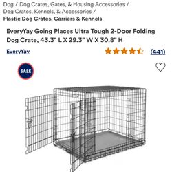 Petco every Yay Dog Crate Cage Kennel 43x29x30 Excellent Condition Almost New