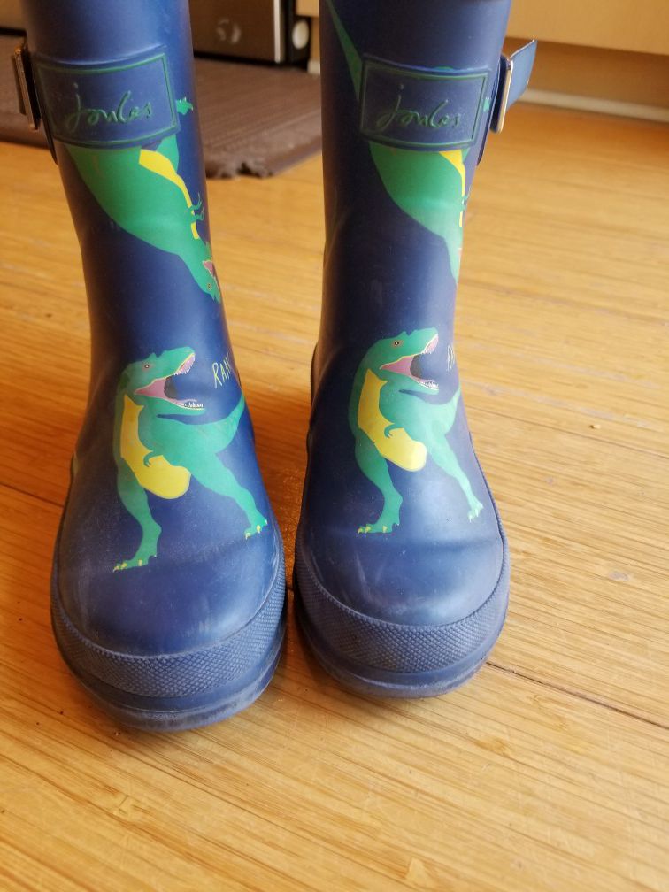 Joules welly rain boots dino size 11