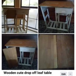 Wooden Drop Off Leaf Table 