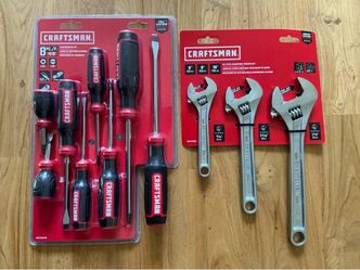 Craftsman 8-Piece Screwdriver Set & 3-Piece Adjustable Wrench Set