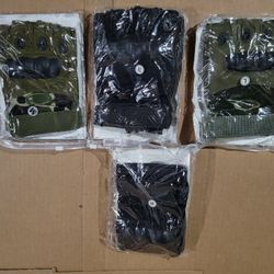 Half Finger Gloves Rubber Knuckle Army Combat
