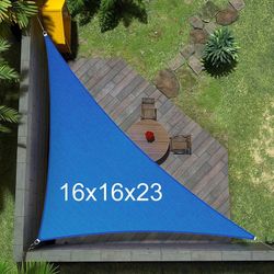 Brand New $15 Triangle 16x16x23ft Sun Shade Sail Outdoor Top Cover with Ropes (Blue color) 