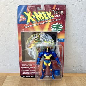 Photo Vintage 1996 Toy Biz Marvel Comics X-MEN The Phoenix Saga Wolverine Action Figure Toy With Interactive CD-ROM Comic Book