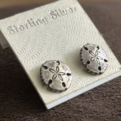 Sterling Silver Sand-Dollar Earrings 