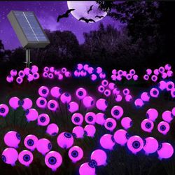 Halloween Solar Eyeball Lights Outdoor Waterproof 4 Pack 32 LED 8 Modes Solar...