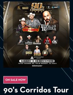 Lupillo Rivera 90s Corridos Tour Concert Ticket