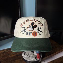 Neff x Disney Mickey Japan Snapback Hat Cream Green MKY NWT Rare 