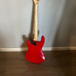 Glarry Red 4-String Bass Guitar