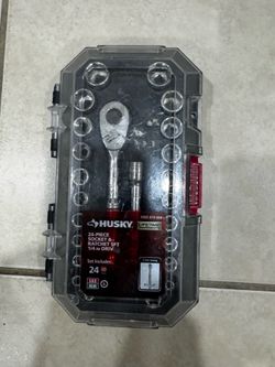 1/4 in. Drive Ratchet SAE/Metric Standard Socket Set (24-Piece). New