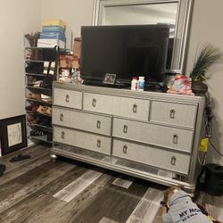 Silver Dresser And Night Stand Mirror Not Included 