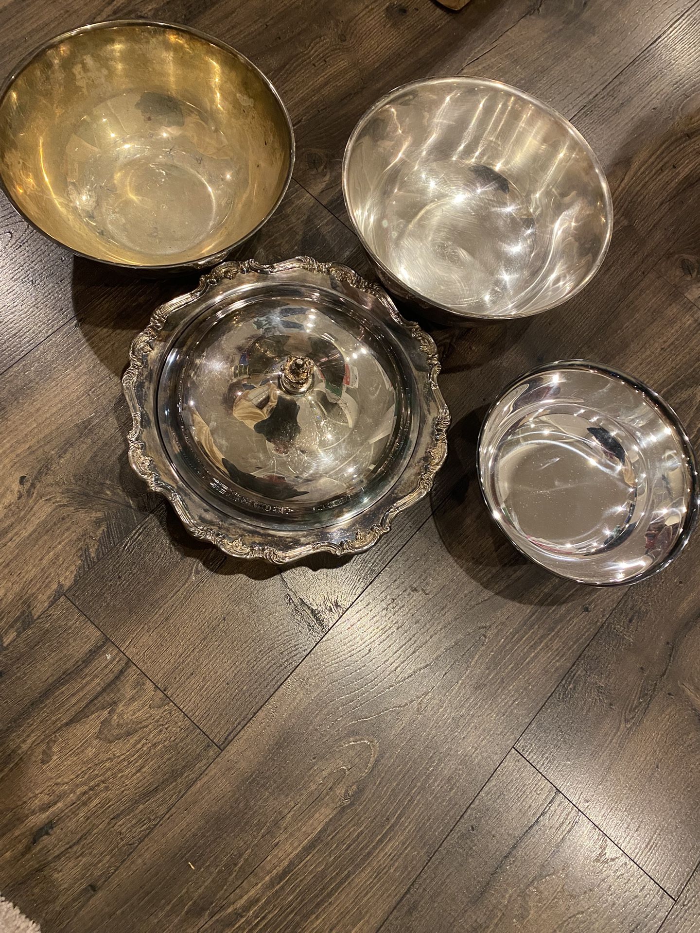 4 Silver Plated Serving Dishes And Bowls