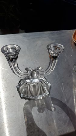 Glass candle holder