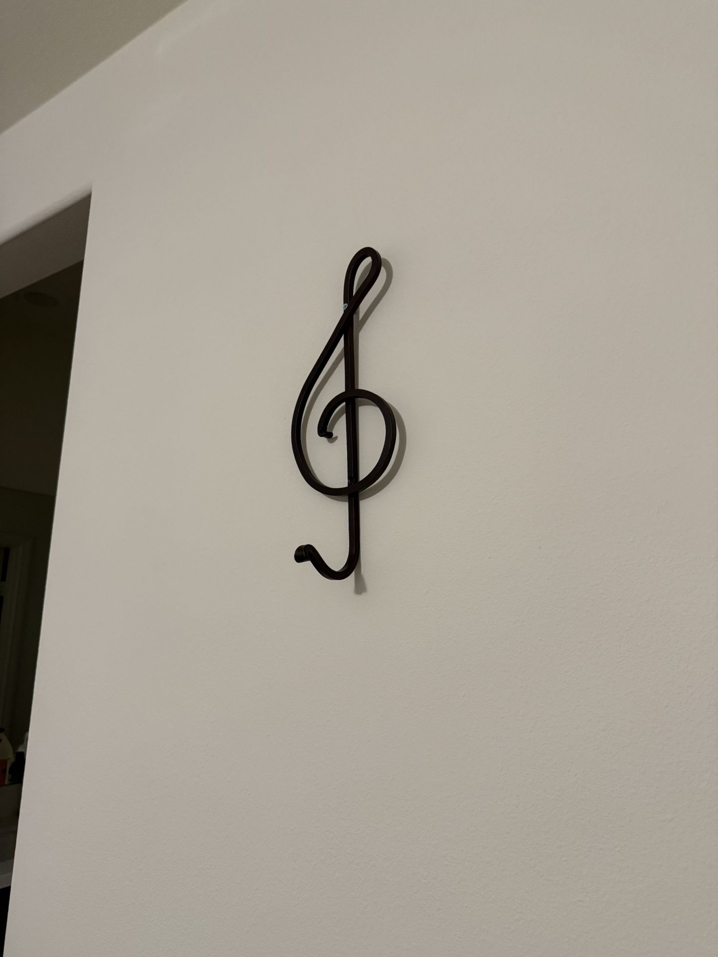 Handmade Steel Dark Brown G Clef Wall Ornament