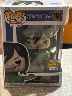 Funko Pop! Jack vinyl figure from Black Clover, featuring the 2022 Winter Convention / CCXP Limited Edition exclusive sticker.