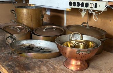 Vintage Decorative Copper and Brass Cookware Set